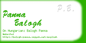 panna balogh business card